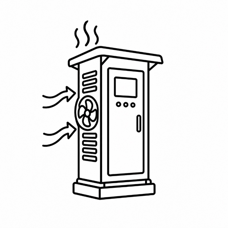 EV Charging Cabinet Fan or Heat Icon 