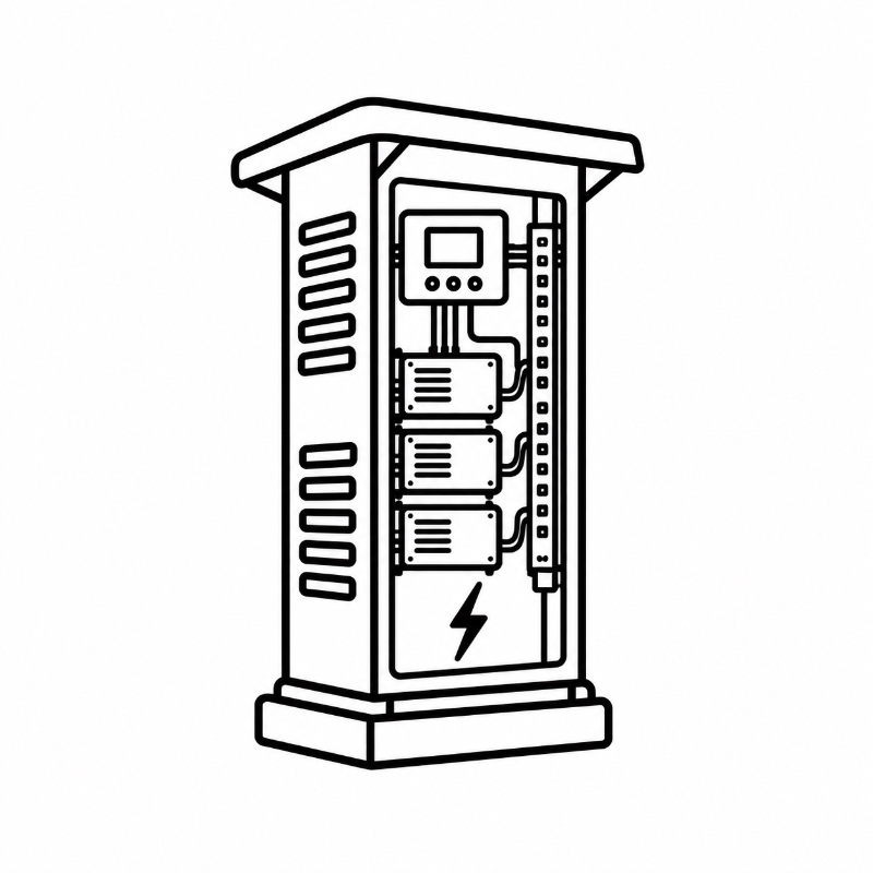 EV Charging Cabinet Electrical Layout Icon