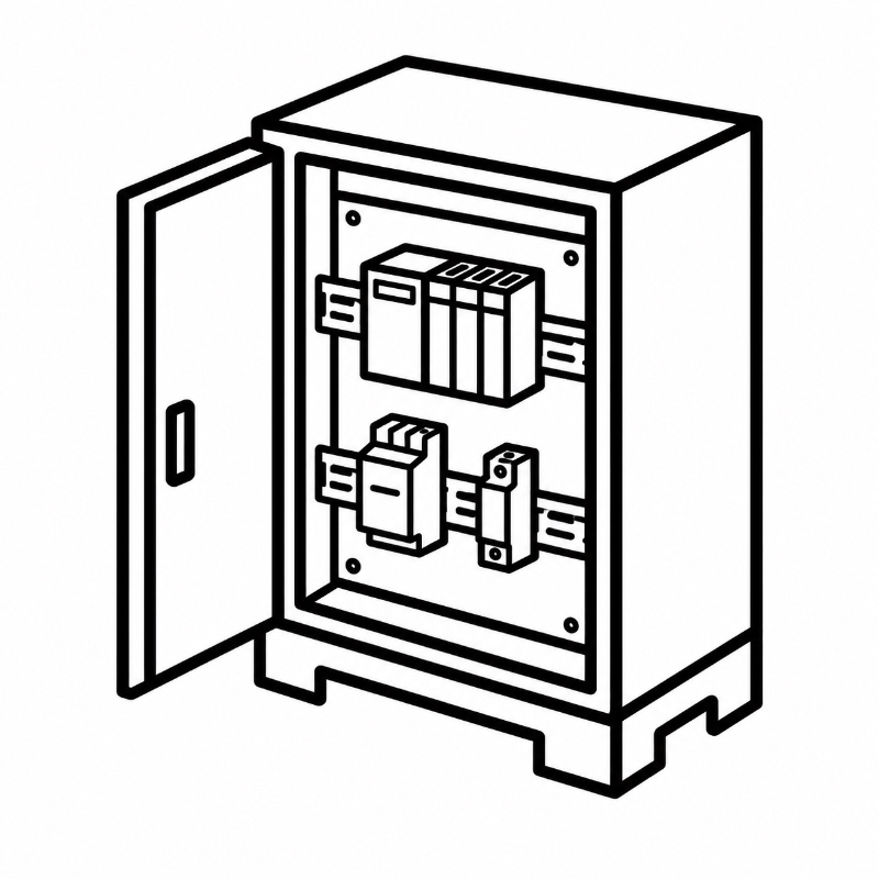 PLC electrical control enclosure Component Mounting