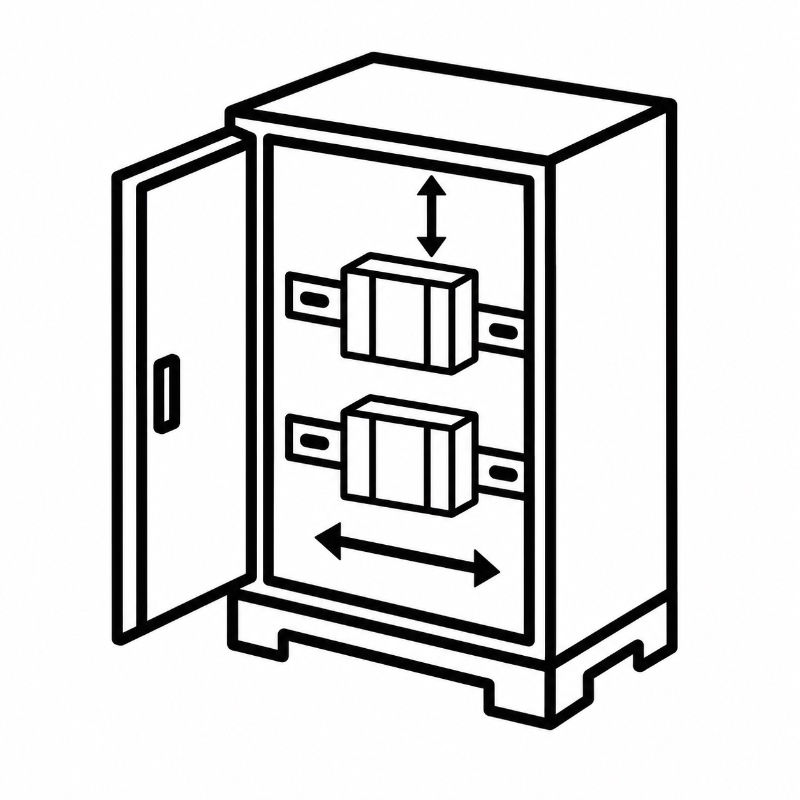 PLC electrical control enclosure Component Clearance