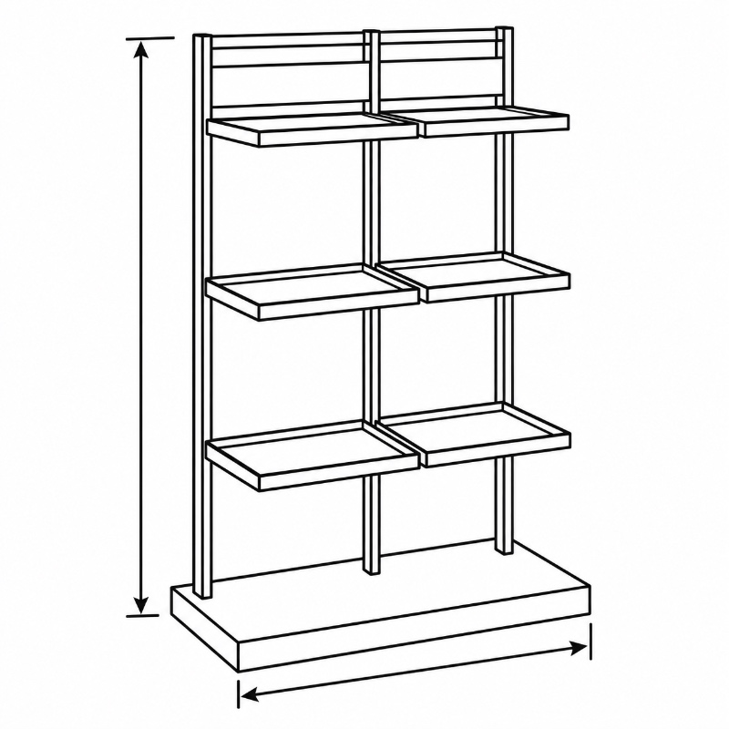 Metal Clothing Display Rack Display Layout & Dimensions