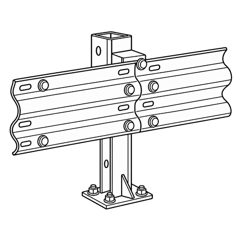 Highway Guardrail System Hole & Connection Layout