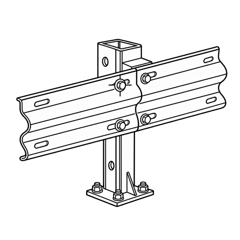 Highway Guardrail System Hole Position & Connection Fit
