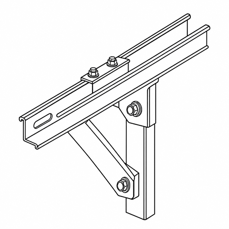 Solar Panel Mounting Structure Brackets & Connection Details