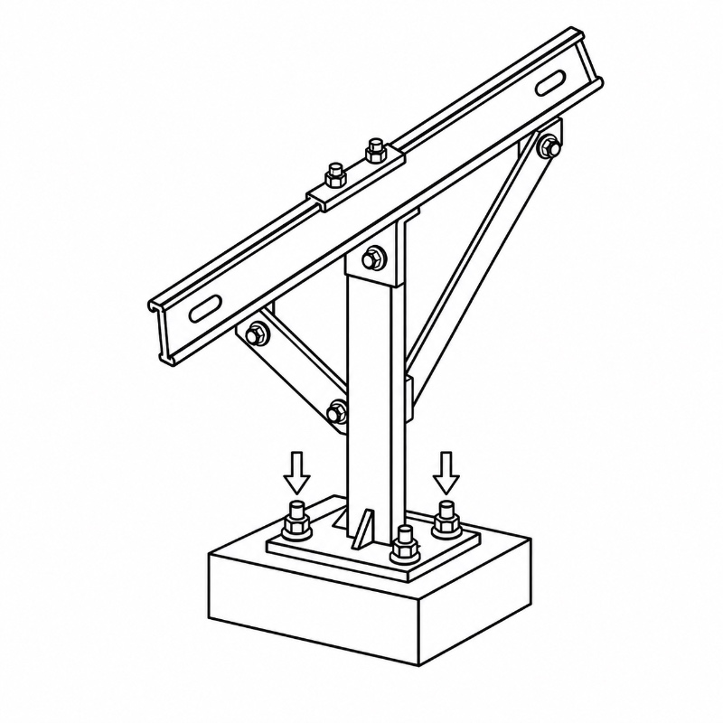 Solar Panel Mounting Structure Site Installation