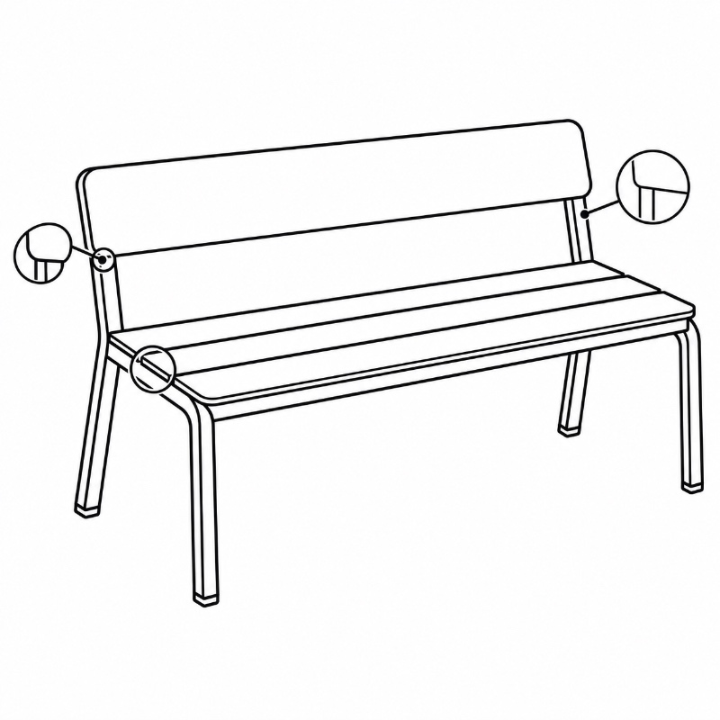 Steel Garden Bench Seat & Backrest Structure