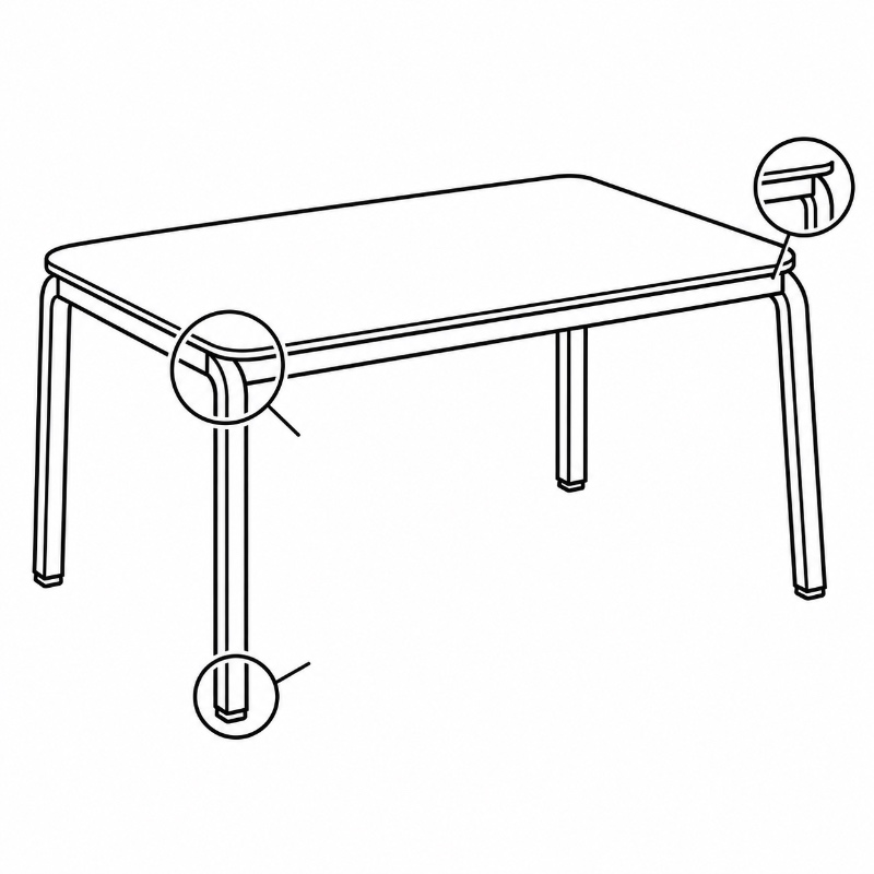 Steel Outdoor Table Frame & Leg Configuration