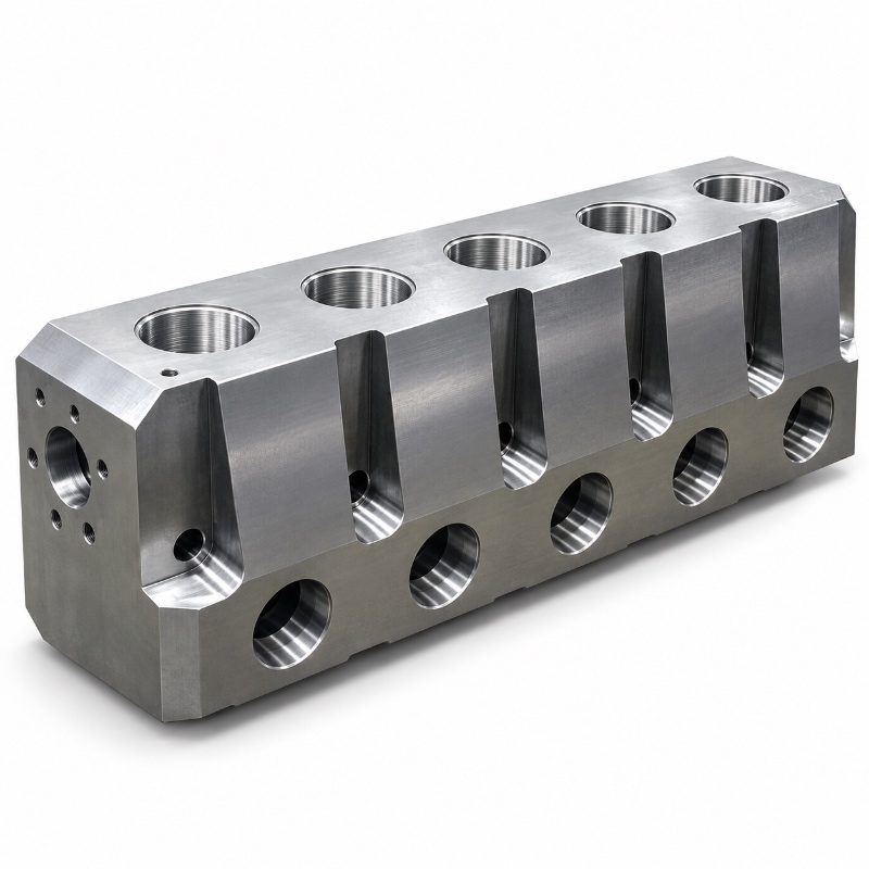 CNC machined manifold block
